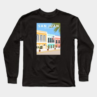 Old San Juan, Puerto Rico Travel Poster Long Sleeve T-Shirt